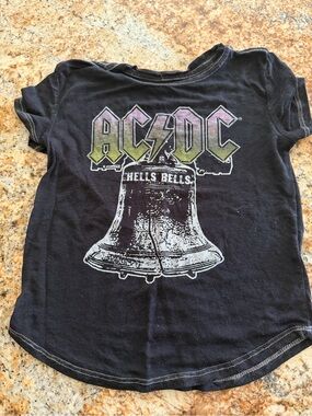 AC/DC Black Kids Graphic Tee with Gradient Logo
